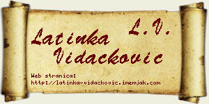 Latinka Vidačković vizit kartica